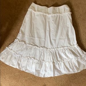 White Ruffled Skirt from Anthropologie